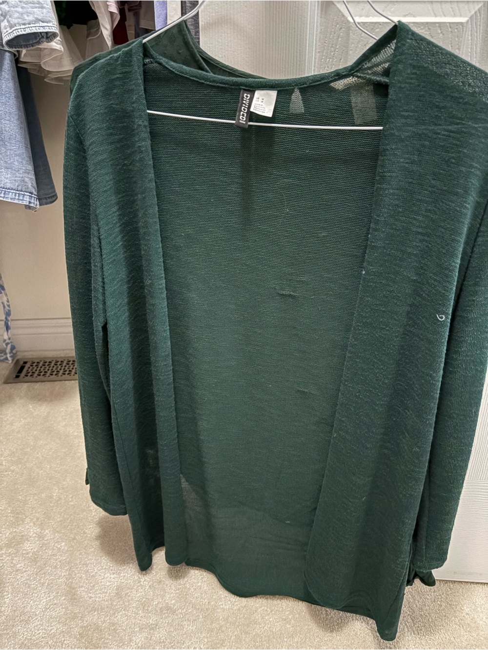 H&M Dark Green Open-Front Women's Cardigan